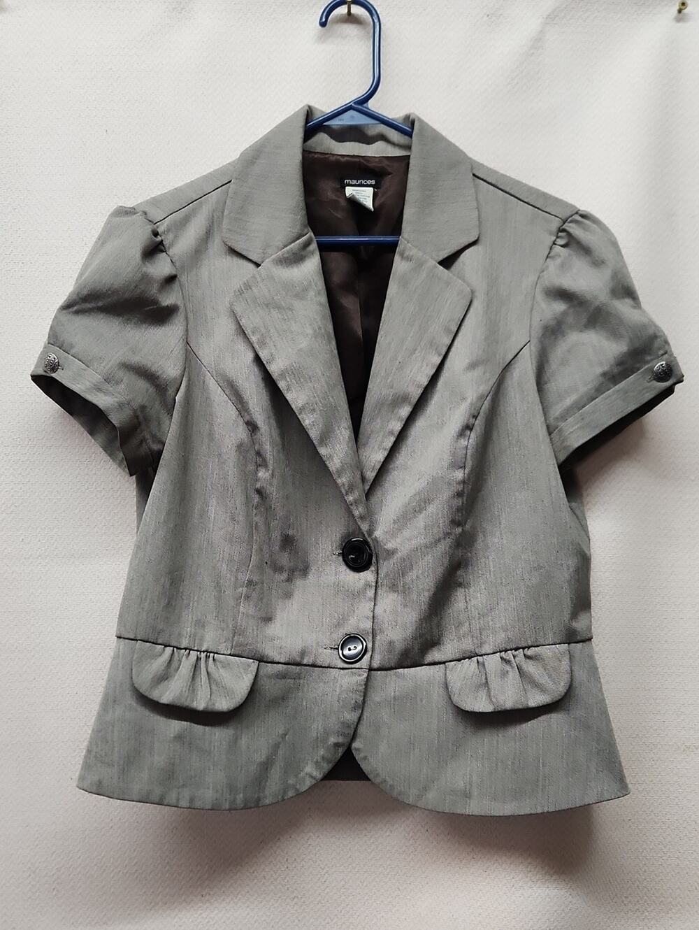 Maurices Gray Short-Sleeve Tailored Blazer